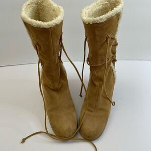 Michael Kors| Leather suede| Vintage| Wedged Heel| Boot